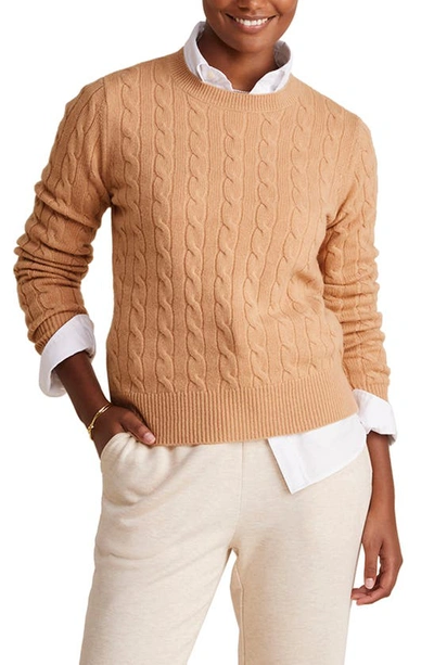 Vineyard Vines Women's Cashmere Cable-knit Sweater In Camel Heather
