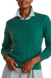Vineyard Vines Cable Stitch Cashmere Sweater In Turf Green