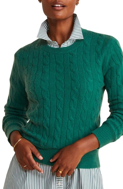 Vineyard Vines Cable Stitch Cashmere Jumper In Turf Green