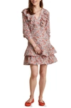 VINEYARD VINES IVY FLORAL LONG SLEEVE COTTON & SILK DRESS