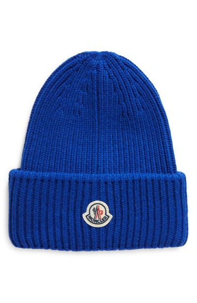 MONCLER BELL LOGO PATCH VIRGIN WOOL & CASHMERE BEANIE