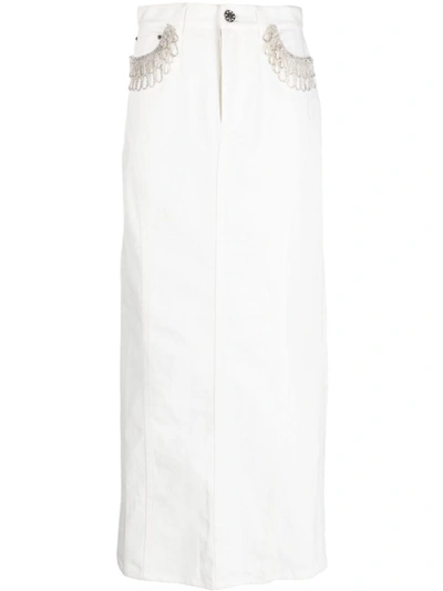 Rotate Birger Christensen Rotate Twill Skirt In White