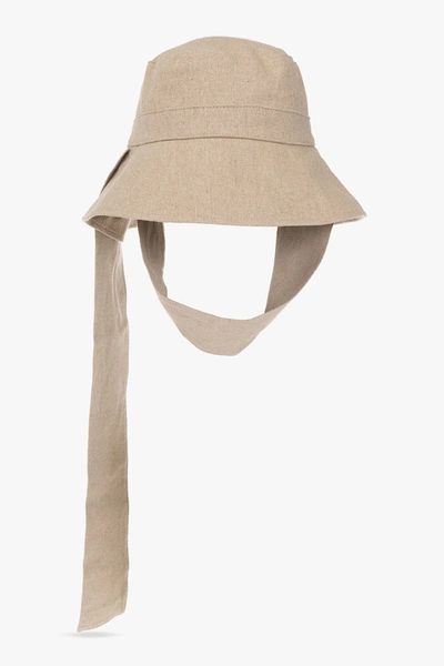 Jacquemus Le Bob Bando Linen Bucket Hat In New