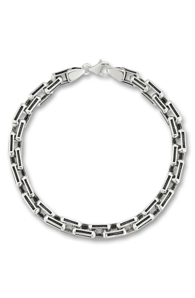 Yield Of Men Sterling Silver Oxidized Link Chain Bracelet