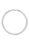 Yield Of Men Silver 5mm Curb Chain Bracelet In Silver