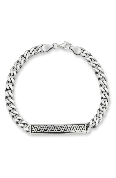 Yield Of Men Sterling Silver Oxidized Bar Bracelet