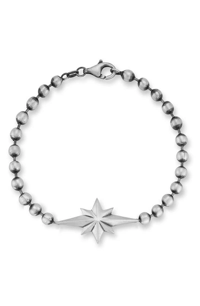Yield Of Men Sterling Silver Oxidized Star Bracelet