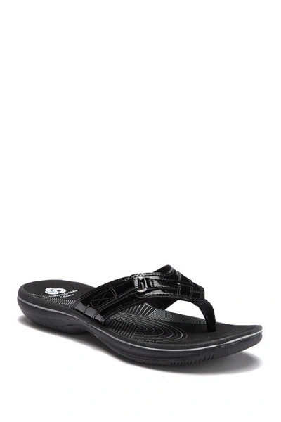 Clarks Breeze Sea Sandal In Black Pat