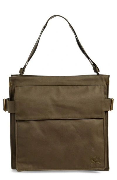 Burberry Trench Canvas Tote In Hunter