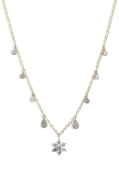 Meira T 14k White & Yellow Gold Diamond Star & Dangle Pendant Necklace, 18 In White/gold