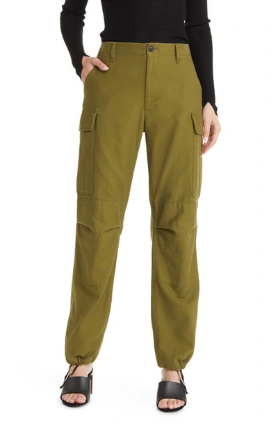 Rag & Bone Women's Valli Cotton Tapered Cargo Trousers In Army Green