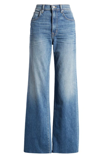 Slvrlake Grace Frayed High-rise Wide-leg Jeans In Laurel Canyon