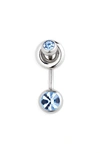 Justine Clenquet Mindy Crystal Embellished Single Post Back Earring In Silver/ Blue