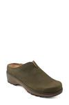 Earth Women's Kolia Slip-on Heeled Clogs In Green Leather