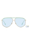 Isabel Marant Women's Goldtone & Pale Blue Aviator Sunglasses In Gold Green