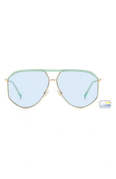 Isabel Marant Women's Goldtone & Pale Blue Aviator Sunglasses In Gold,blau