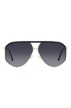 Isabel Marant 64mm Oversize Aviator Sunglasses In Rose Gold Grey Shaded