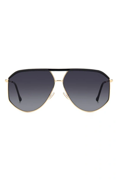 Isabel Marant 64mm Oversize Aviator Sunglasses In Rose Gold Grey Shaded