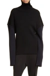 The Row Dua Colorblock Cashmere Sweater In Black/navy