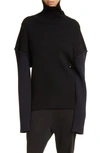 The Row Dua Colorblock Cashmere Sweater In Black/ Navy