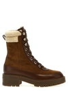 Aquazzura Very Cortina Shearling Booties Ecru/chestnut