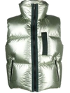 Givenchy Laminated Sleeveless Puffer In Forest Green