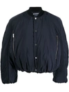 Jacquemus Le Bomber Croissant Cropped Jacket In Blue