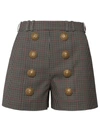 Balmain Women's Hw 8 Btn Prince Of Wales Pleated Sh Pant In Multicolor
