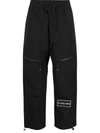 44 Label Group Logo-patch Straight-leg Trousers In Black