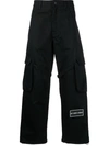44 Label Group M Black And White Cotton Cargo Pants In Black