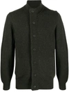 Barbour Patch Zip Card Cardigan In Green Wool In Green