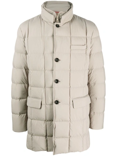 Fay Layered Padded Coat In Beige
