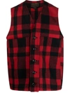 Filson Mackinaw Wool Vest Red Black Mens