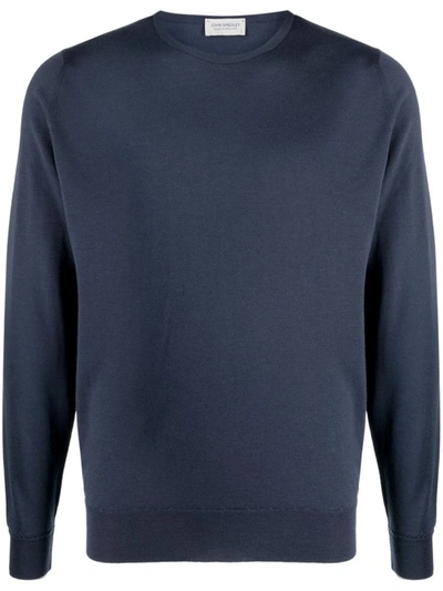 John Smedley Marcus Wool Sweater In Blue