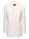 Theory Notched-lapel Single-breasted Blazer In White