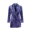 Isabel Marant Purple Dita Corduroy Double-breasted Blazer In Pink &amp; Purple
