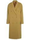 Isabel Marant Coat In Virgin Wool And Cashmere In Yellow