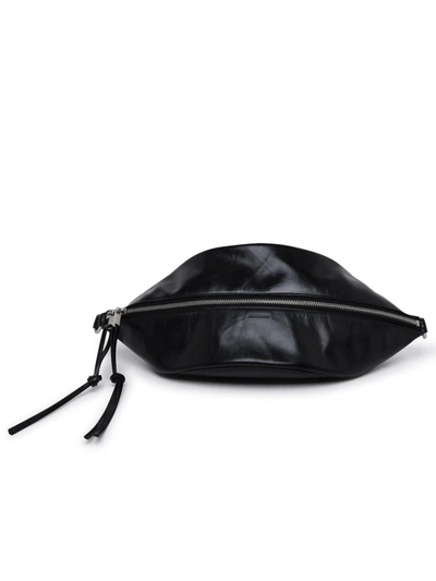Jil Sander Embossed-logo Leather Belt Bag In Black