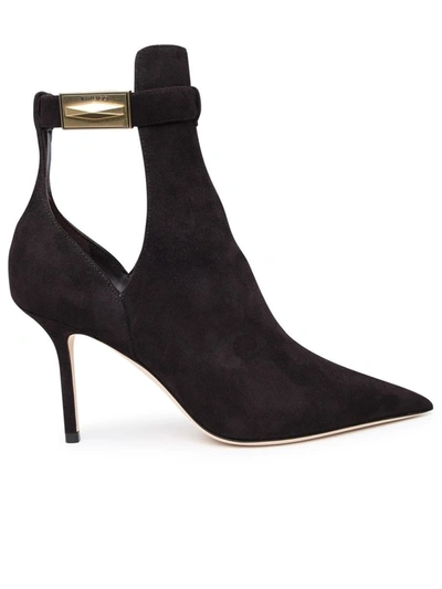 Jimmy Choo Nell Coffee Suede Ankle Boots In Brown