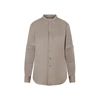 Lemaire Officer Collar Shirt In Nude &amp; Neutrals