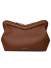 Mansur Gavriel M Frame Leather Clutch In Brown