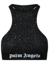 PALM ANGELS PALM ANGELS SOIRE TOP IN BLACK VISCOSE BLEND