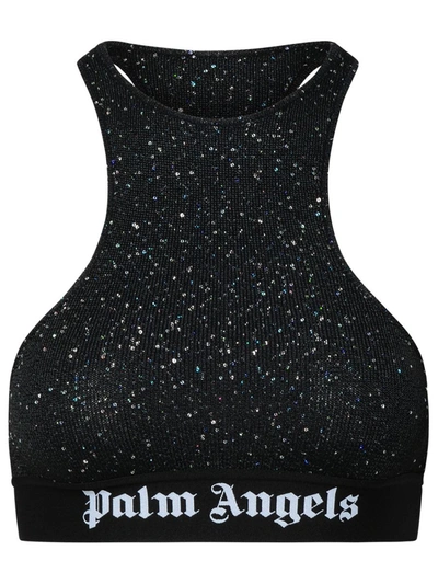 PALM ANGELS PALM ANGELS SOIRE TOP IN BLACK VISCOSE BLEND