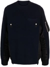 Sacai Sweatshirt With Logo In Blue