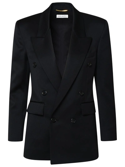 Saint Laurent Wool Blazer In Black