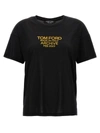 Tom Ford Printed Logo Crew Neck T-shirt In Black