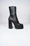 VERSACE VERSACE BLACK LEATHER BOOTS
