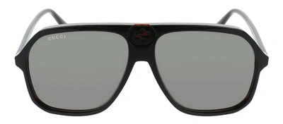 Gucci Gg0734s M 001 Navigator Sunglasses In Grey