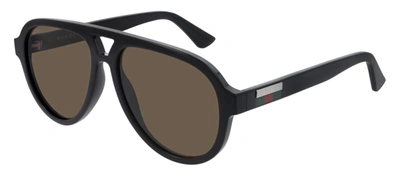 Gucci Gg0767s M 002 Aviator Sunglasses In Grey