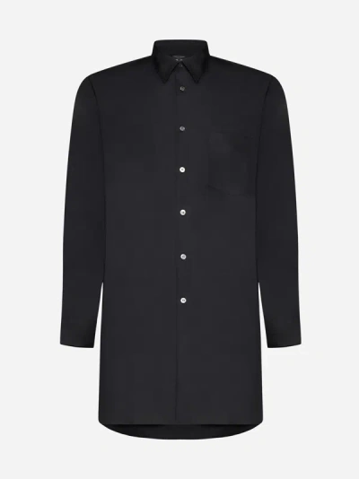Comme Des Garçons Homme Deux Long-line Cotton Shirt In Black